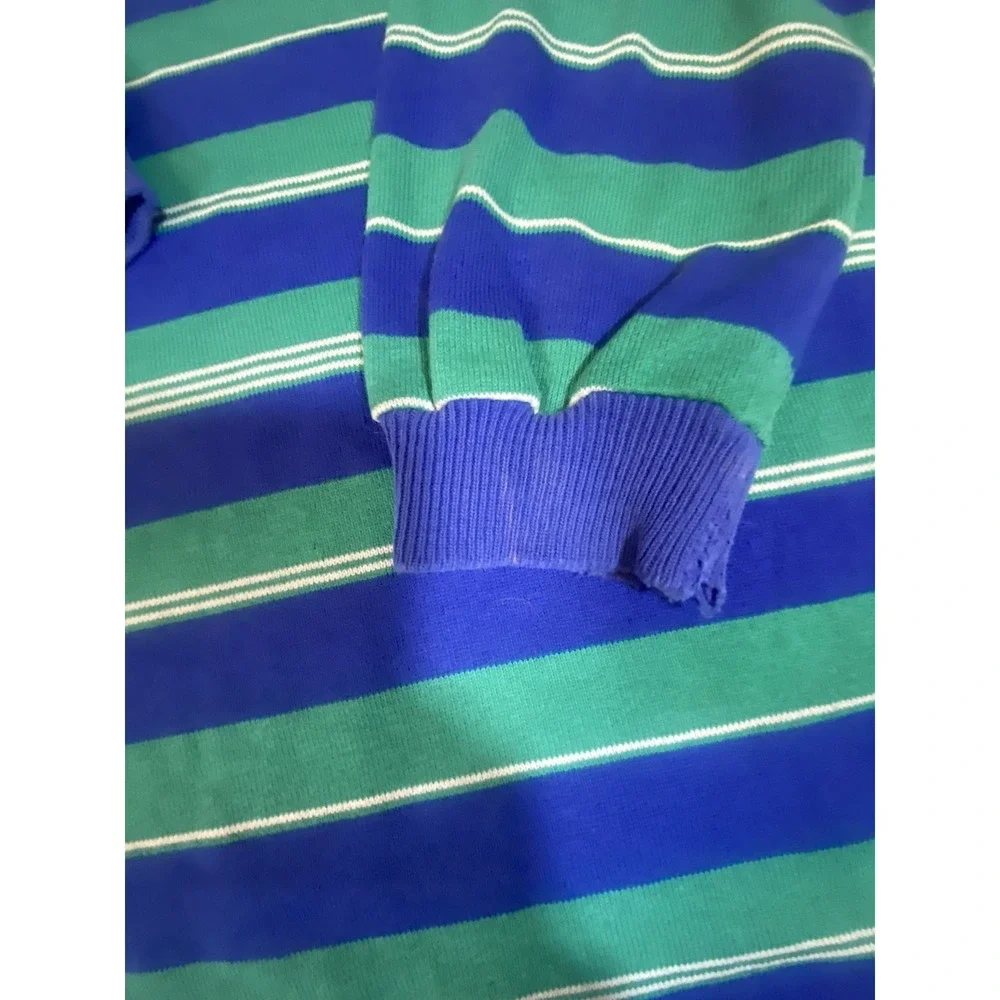 Lacoste vintage‎ striped rugby polo long sleeve shirt